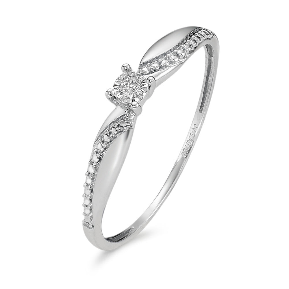 Bague solitaire Or blanc 18K Diamant 0.02 ct, w-si