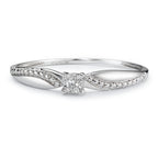 Bague solitaire Or blanc 18K Diamant 0.02 ct, w-si