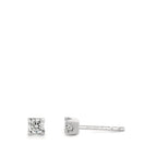 Clous d'oreilles Or blanc 18K Diamant 0.18 ct, 2 Pierres, w-si Ø3.3 mm