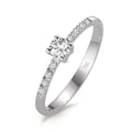 Bague solitaire Or blanc 18K Diamant blanc, 0.04 ct, 8 Pierres, brillant, w-si, Diamant blanc, 0.20 ct, brillant, w-si