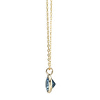 Collier Or jaune 14K Zircone bleu 40-42 cm