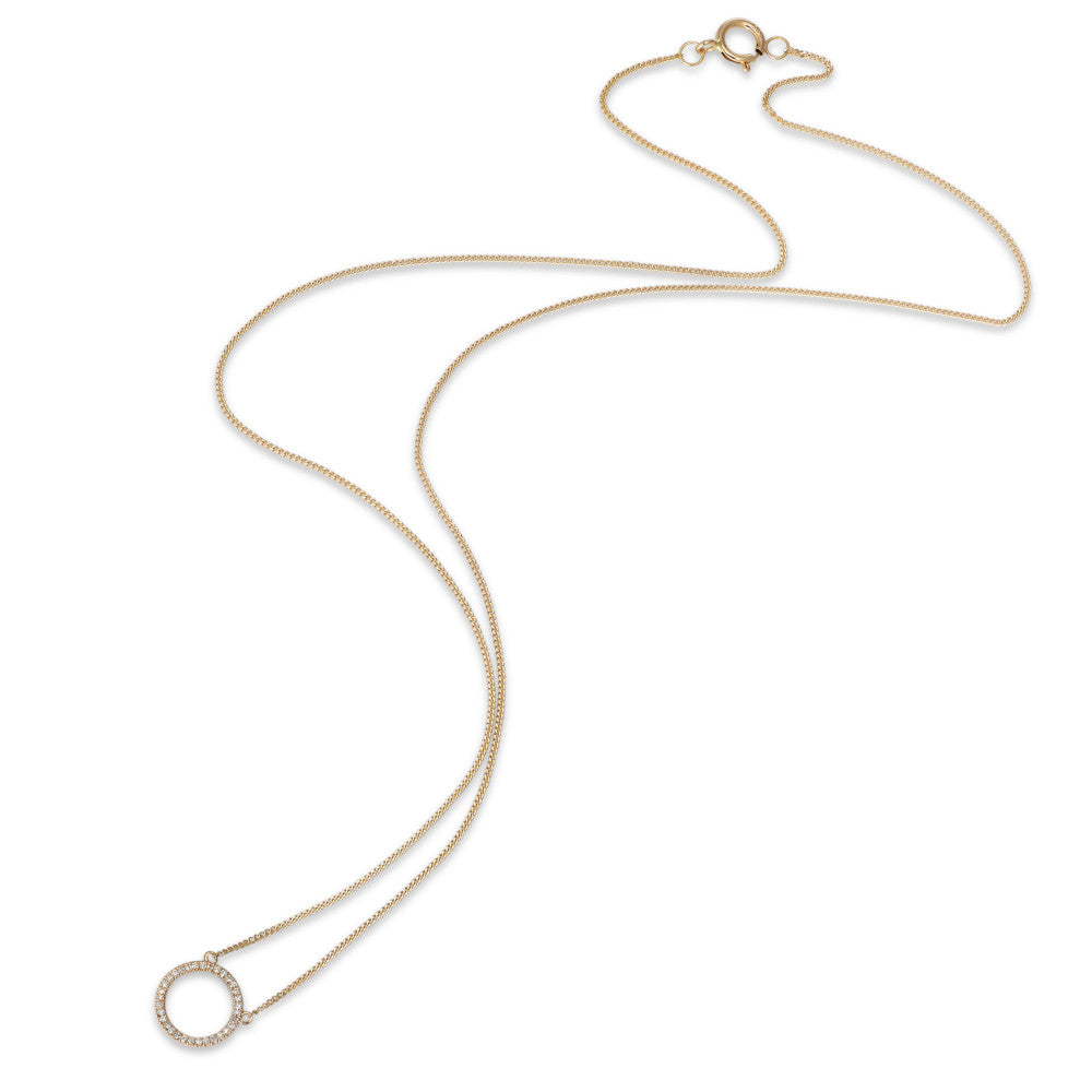 Collier Or jaune 14K Diamant 0.05 ct, w-si 42 cm