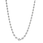 Collier Or blanc 18K Diamant 1.58 ct, 77 Pierres, w-si 43 cm