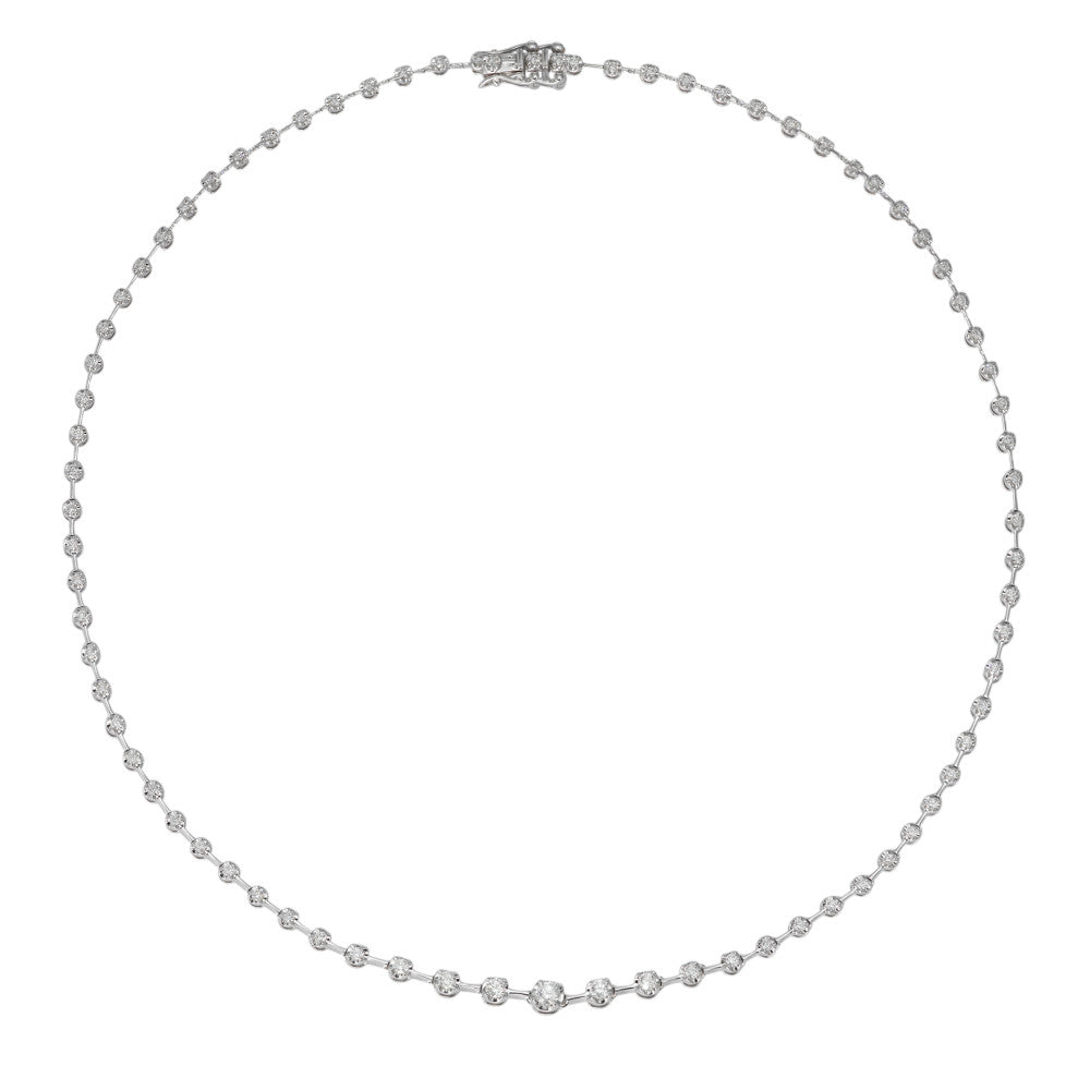 Collier 750/18 K Weissgold Diamant 1.58 ct, 77 Steine, w-si 43 cm