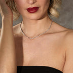 Collier Or blanc 18K Diamant 1.58 ct, 77 Pierres, w-si 43 cm