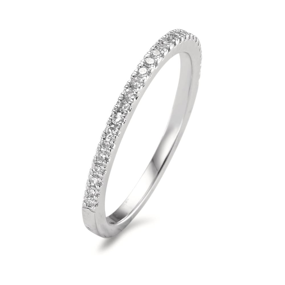 Bague Or blanc 14K Diamant 0.13 ct, 26 Pierres, w-si