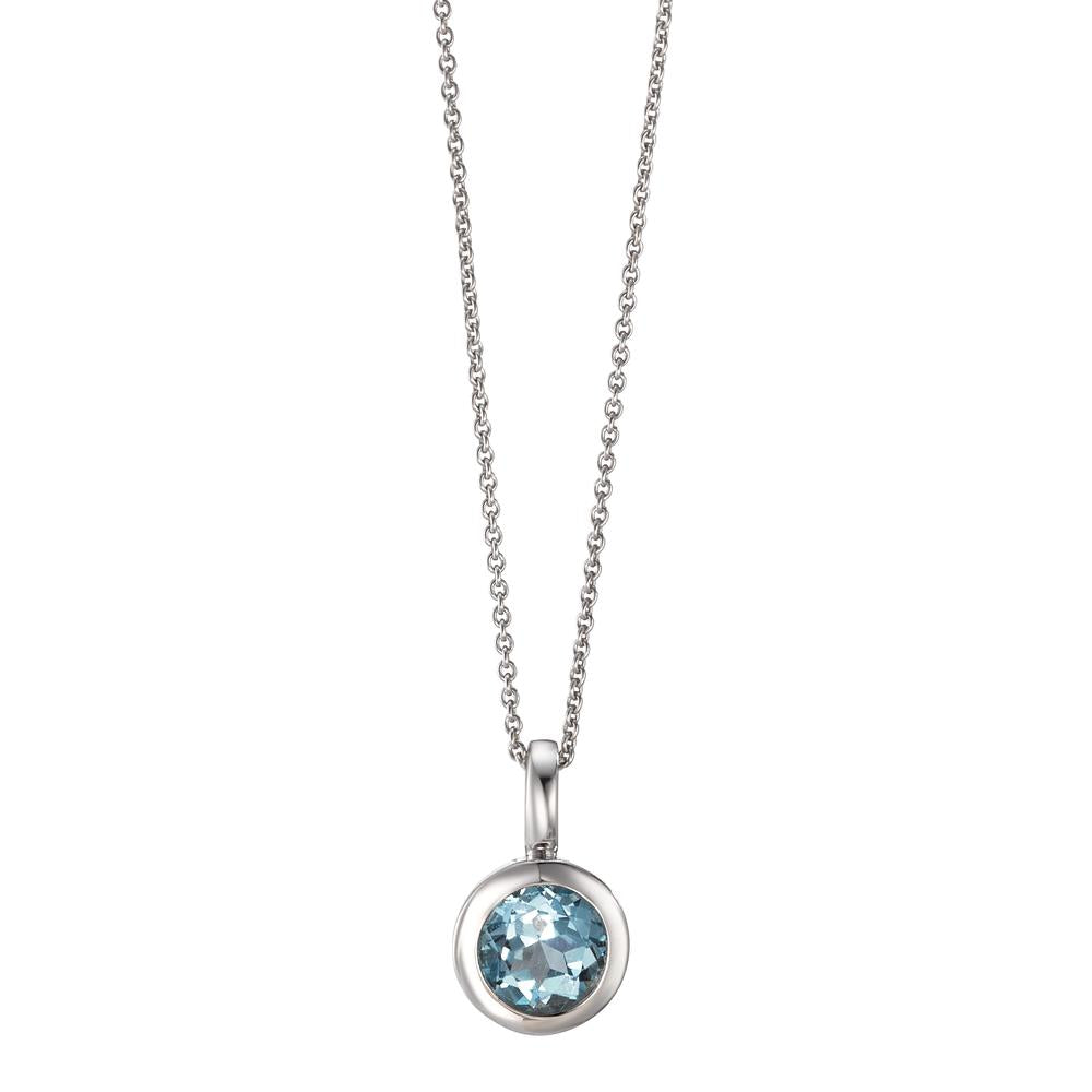 Collier Or blanc 14K Topaze 40-42 cm Ø6.5 mm