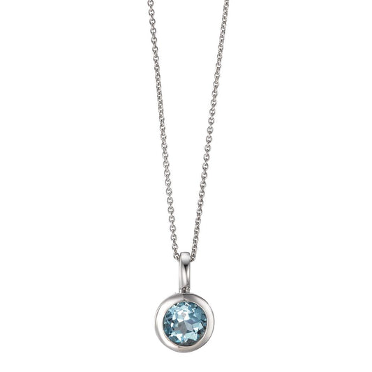 Collier Or blanc 14K Topaze 40-42 cm Ø6.5 mm