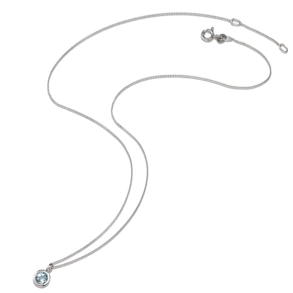 Collier Or blanc 14K Topaze 40-42 cm Ø6.5 mm