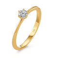 Bague solitaire Or jaune 18K Diamant 0.20 ct, w-si