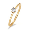 Solitär Ring 750/18 K Gelbgold Diamant 0.03 ct, w-si bicolor