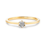 Bague solitaire Or jaune 18K Diamant 0.03 ct, w-si Bicolore