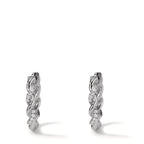 Créoles à charnières Or blanc 18K Diamant 0.09 ct, 24 Pierres, w-si
