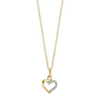 Pendentif Or jaune 18K Zircone 10 Pierres Coeur Ø8.5 mm
