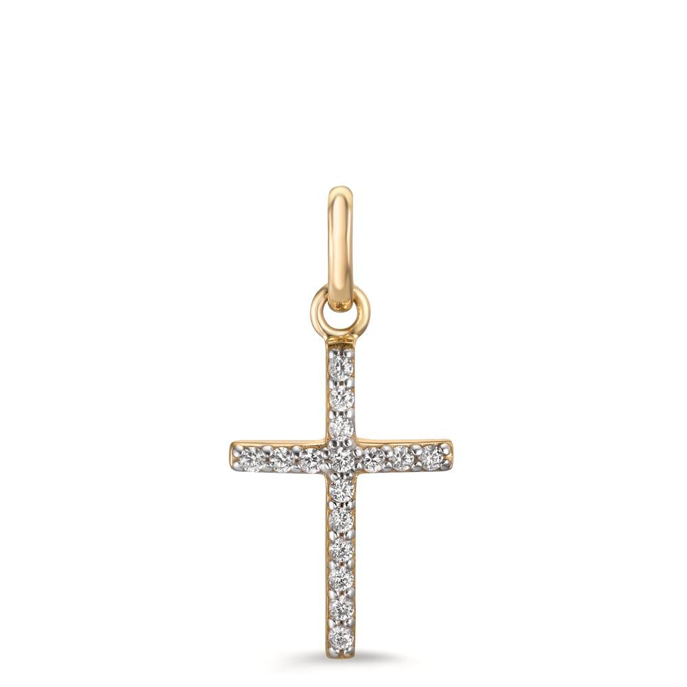 Pendentif croix filigrané en or 14k et perles de culture