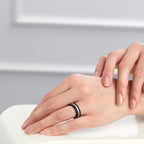 Bague Acier inoxydable Zircone noir