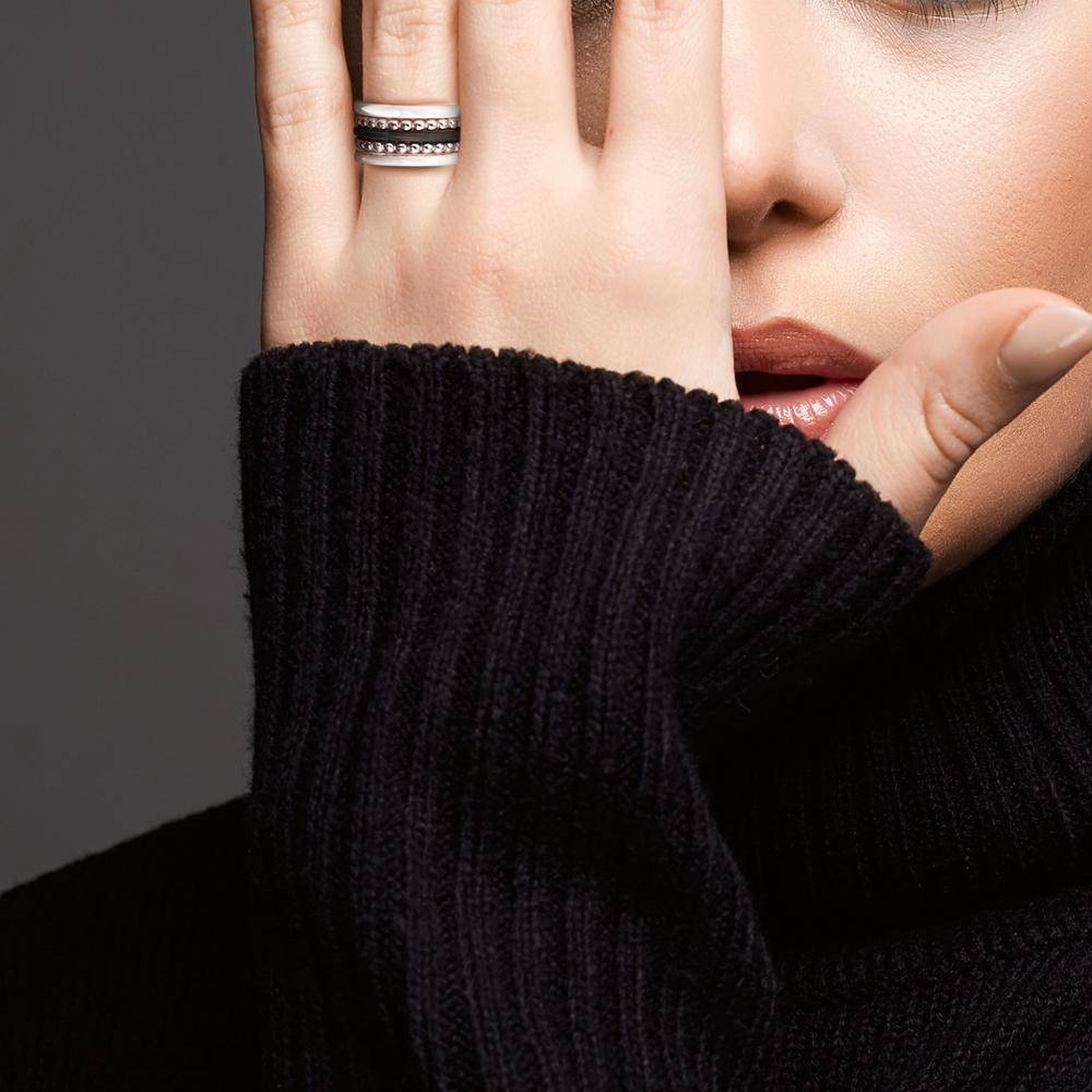 Bague Argent, Carbone, Céramique