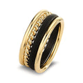 Bague Or jaune 18K, Carbone