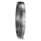 Alliance Tantale 999, Platine 950 Diamant 0.03 ct, 3 Pierres, w-si