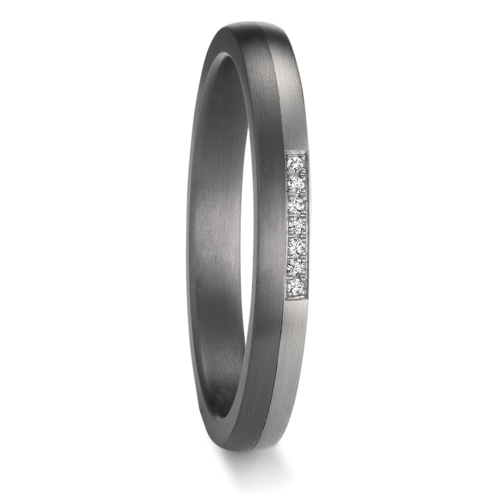 Alliance Tantale 999, Platine 950 Diamant 0.025 ct, 7 Pierres, w-si