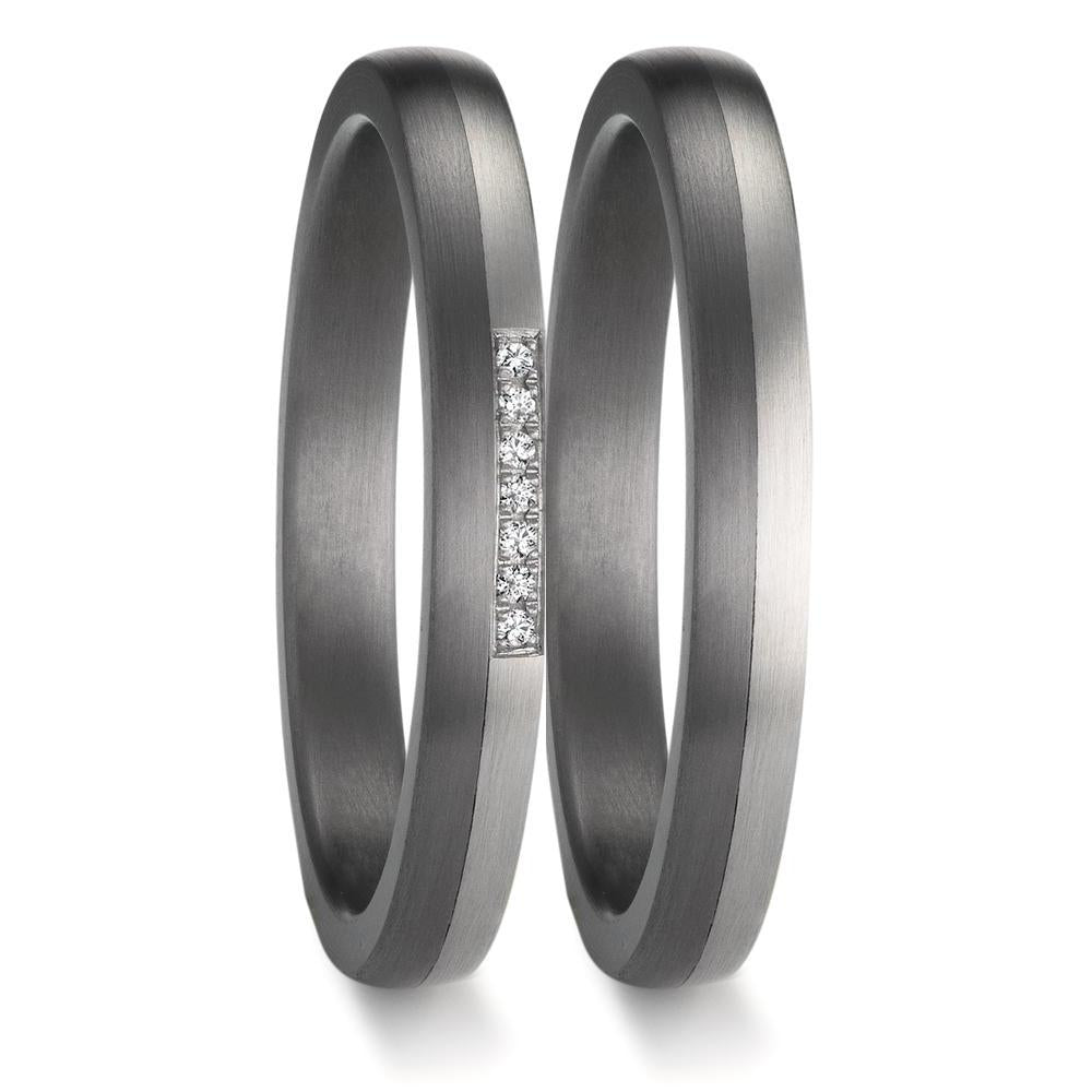 Alliance Tantale 999, Platine 950 Diamant 0.025 ct, 7 Pierres, w-si