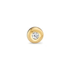 Clous d'oreille à l'unité Or jaune 18K Diamant 0.03 ct, w-si Ø4.5 mm