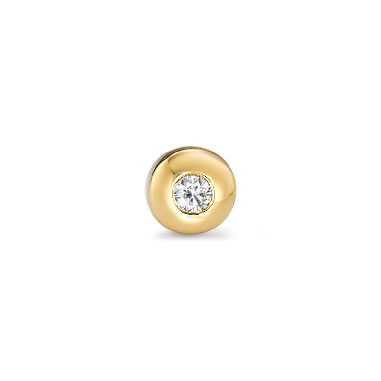Clous d'oreille à l'unité Or jaune 18K Diamant 0.03 ct, w-si Ø4.5 mm