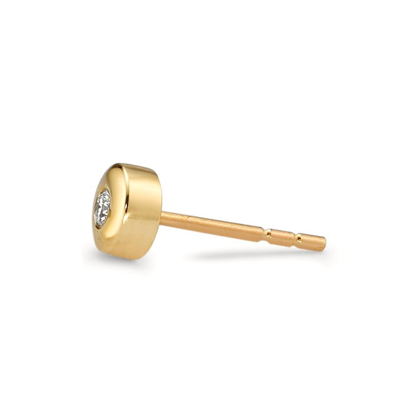 Clous d'oreille à l'unité Or jaune 18K Diamant 0.03 ct, w-si Ø4.5 mm