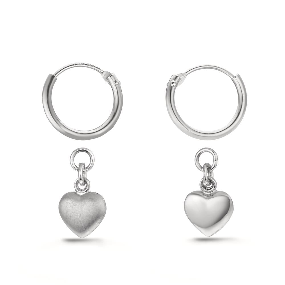 Creole mit Einhänger Silber Herz