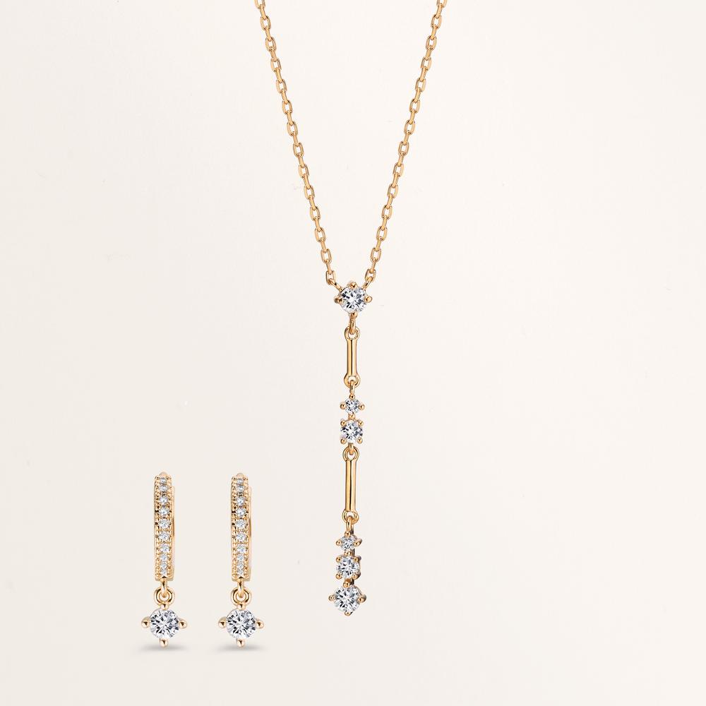 Créoles à charnières Bronze Zircone 22 Pierres Plaqué or