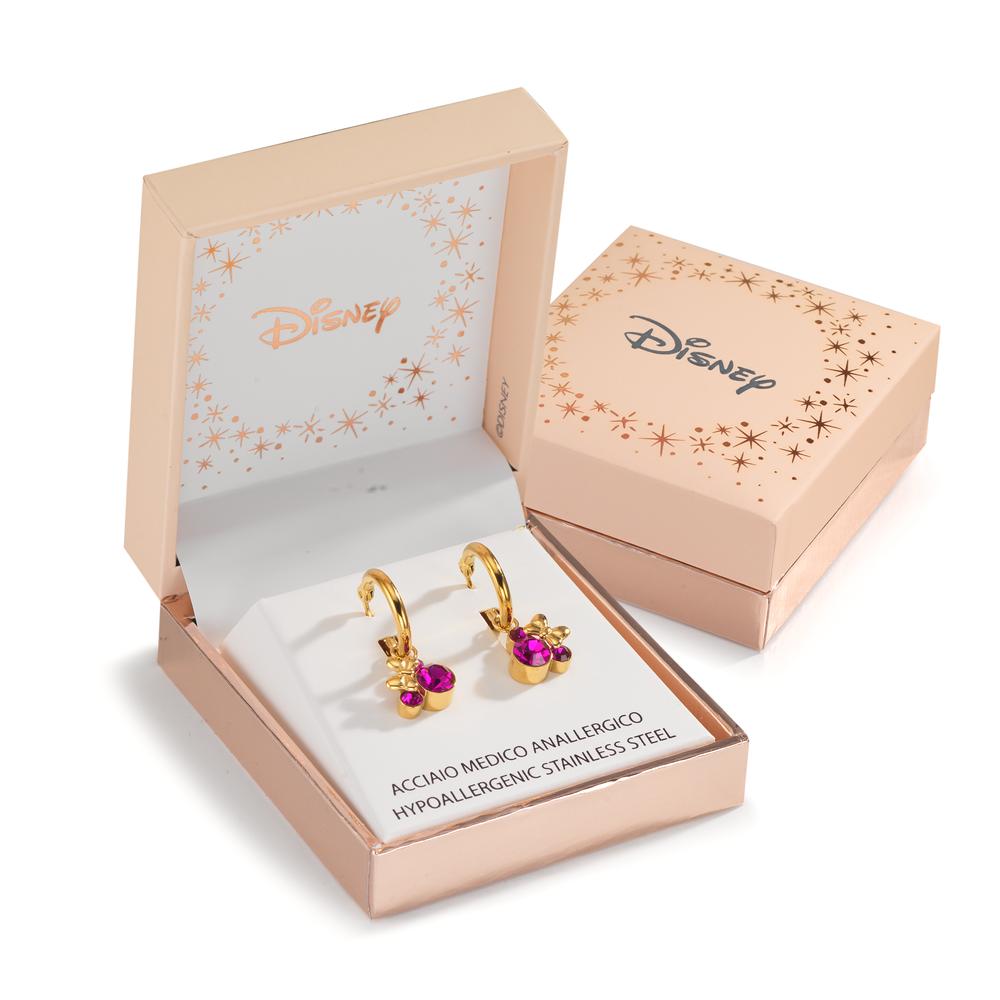 Créoles Acier inoxydable Zircone rose jaune PVD