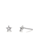 Clous d'oreilles Or blanc 9K Zircone 2 Pierres Étoile Ø5.5 mm