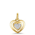 Pendentif Or jaune 18K Diamant 0.03 ct, 6 Pierres, w-si Coeur Ø10 mm