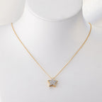 Pendentif Or jaune 18K Diamant 0.08 ct, w-si Étoile Ø10 mm