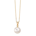 Pendentif Or jaune 18K perle d'eau douce blanc, 7.5 mm