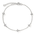 Armband Silber Zirkonia 15 Steine rhodiniert 16-19 cm verstellbar