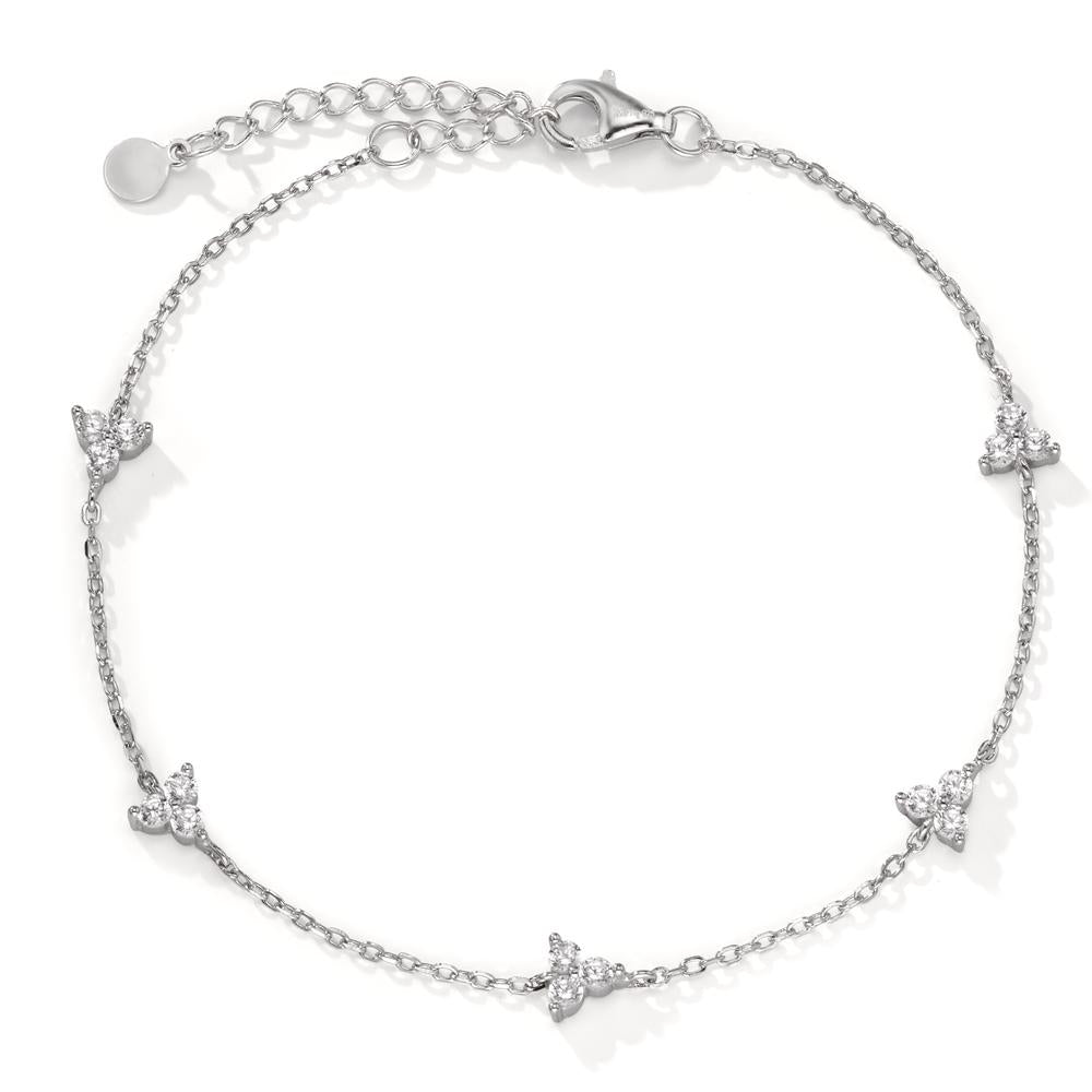 Armband Silber Zirkonia 15 Steine rhodiniert 16-19 cm verstellbar