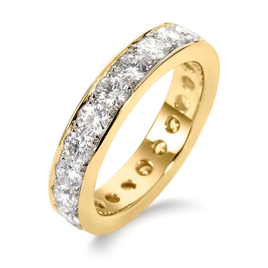 Bague d'éternité Or jaune 18K Diamant 2.22 ct, 21 Pierres, brillant, w-si