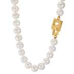 Collier Argent jaune Plaqué or perle d'eau douce 11-11.5 mm 50 cm