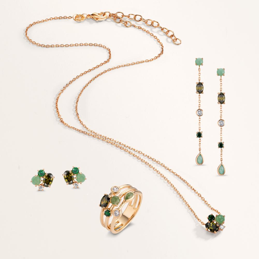 Clous d'oreilles Bronze Zircone 8 Pierres plaqués or 3 microns Ø9 mm