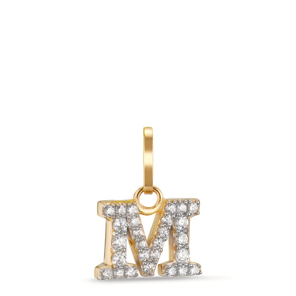 Pendentif Or jaune 9K Zircone