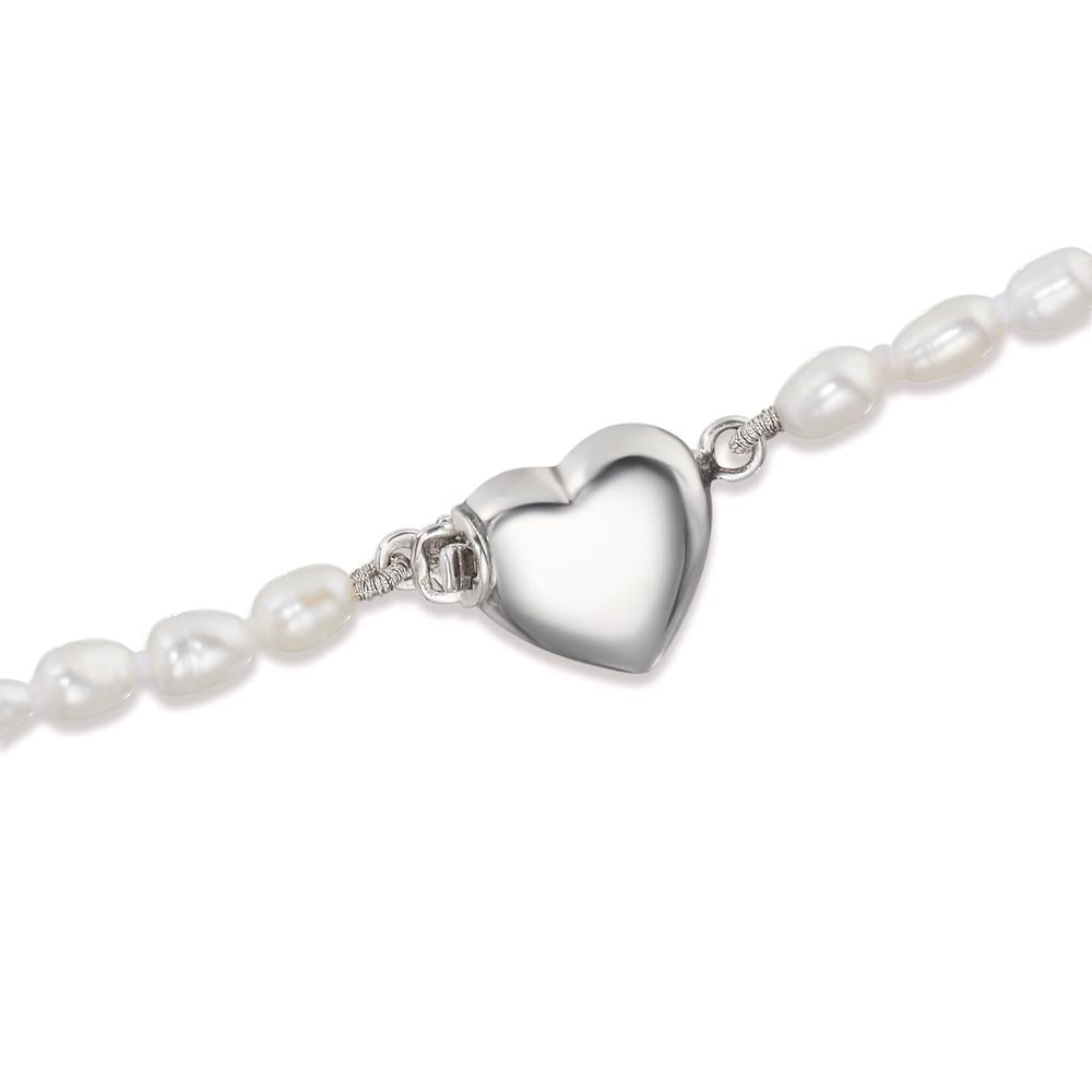 Collier Argent perle d'eau douce 3-3.5 mm Coeur 43 cm