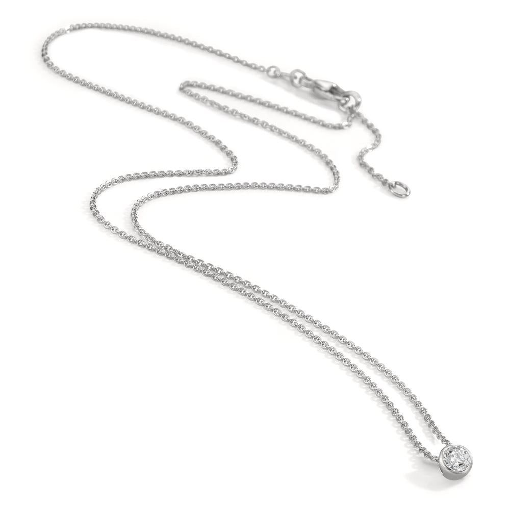 Collier Or blanc 18K Cultivé en laboratoire de diamant 0.20 ct, w-si 40-42 cm