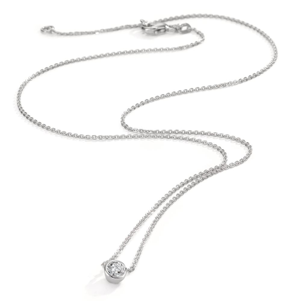 Collier Or blanc 18K Cultivé en laboratoire de diamant 0.20 ct, w-si 40-42 cm