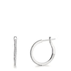 Créoles à charnières Or blanc 18K Diamant 0.185 ct, 50 Pierres, w-si