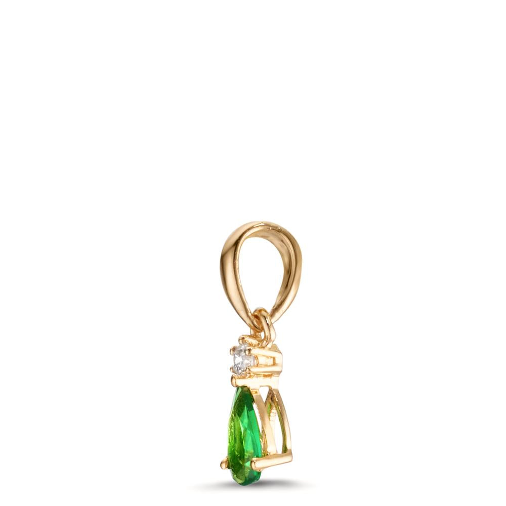 Pendentif Or jaune 18K Grenat vert, Diamant 0.025 ct, w-si