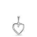 Pendentif Or blanc 18K Diamant 0.05 ct, 9 Pierres, w-si Coeur Ø9.5 mm