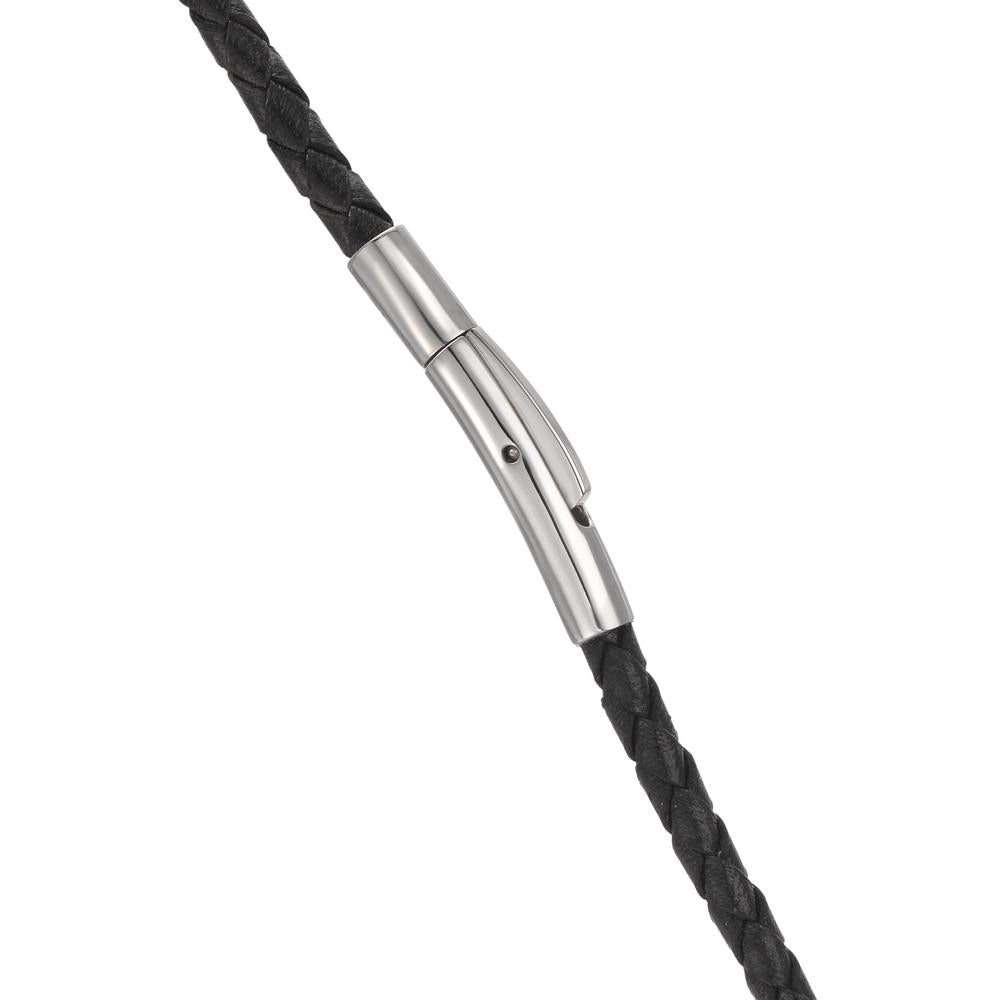 Chaînette avec pendentif Acier inoxydable, Cuir occulté Celtique 50 cm Ø37 mm