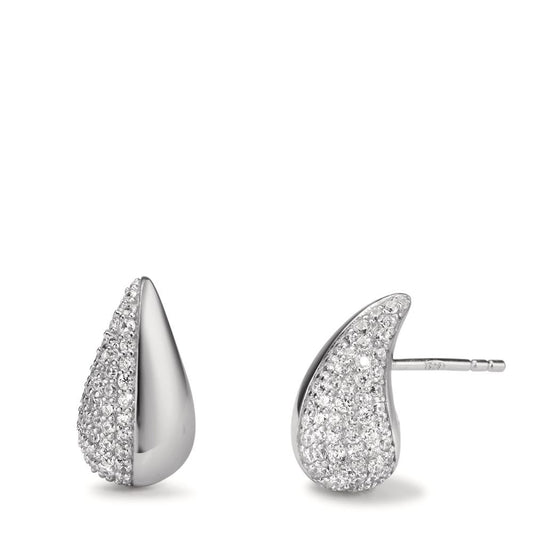 Clous d'oreilles Argent Zircone Rhodié