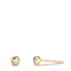 Clous d'oreilles Or jaune 9K Zircone 2 Pierres Ø3.5 mm